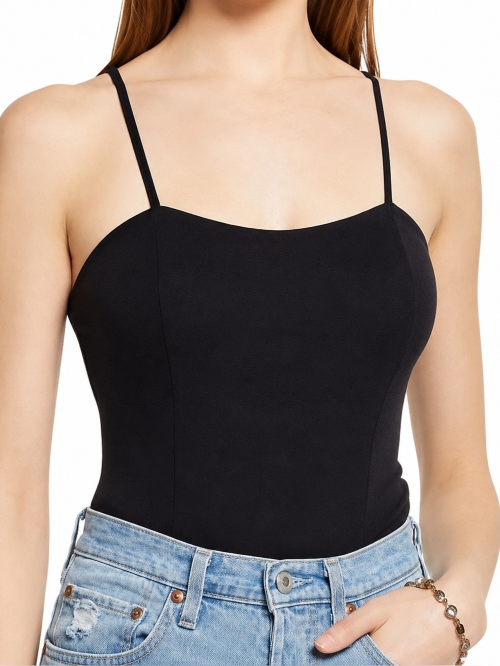 Open Edit NWT black bodysuit, large